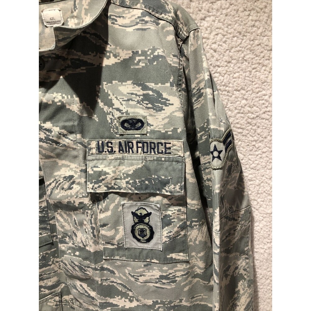 VTG Utility Coat Mens Size 42 L Air force Propper Camouflage Jacket Button US - Picture 2 of 7